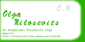 olga milosevits business card